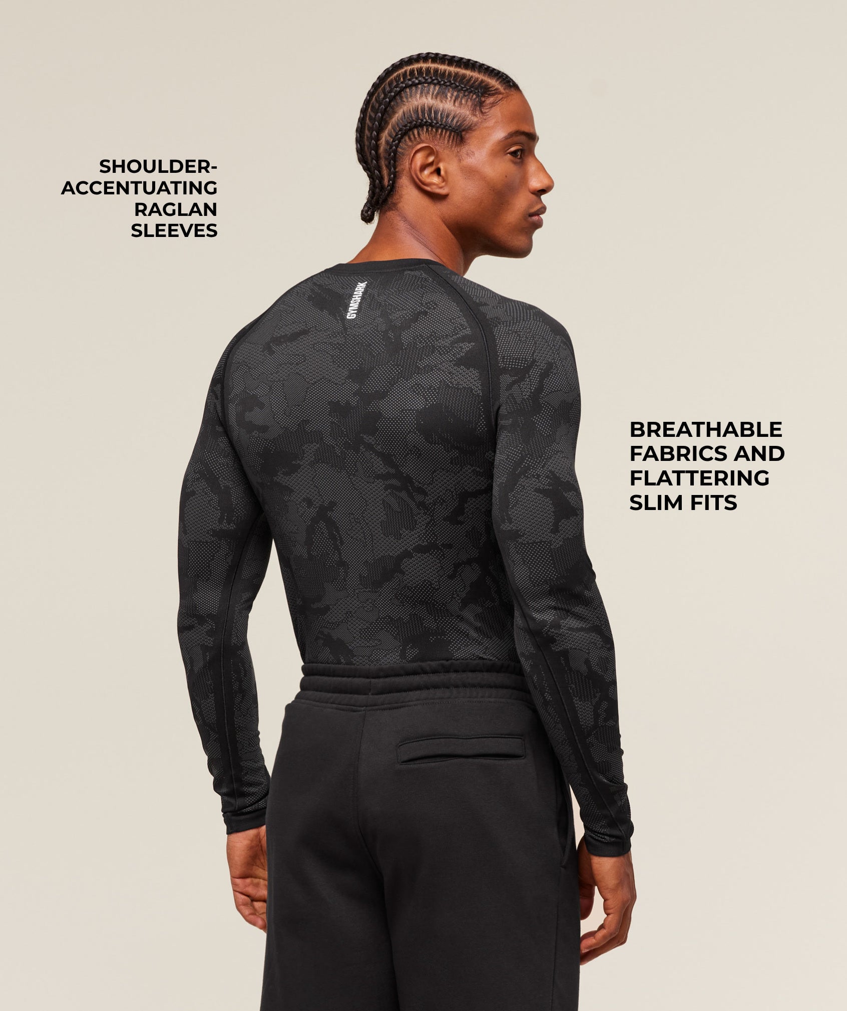 Alternative view of Geo Seamless Long Sleeve T-Shirt Slim Fit