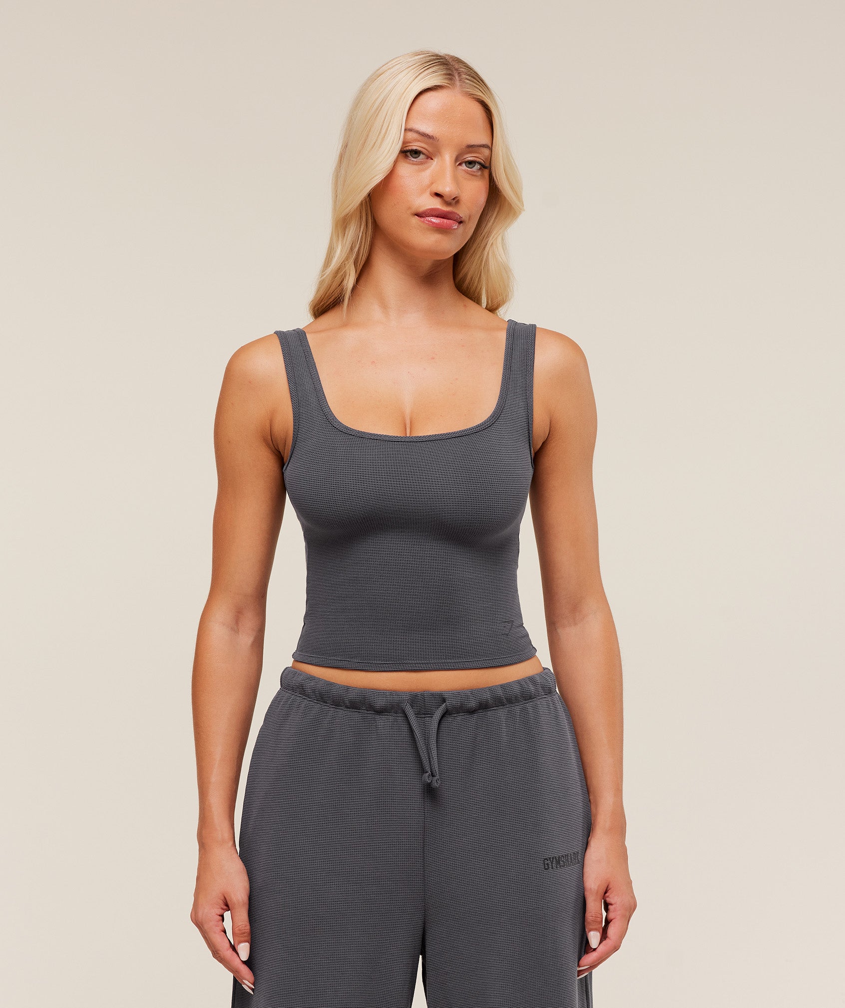 Waffle Cropped Tank