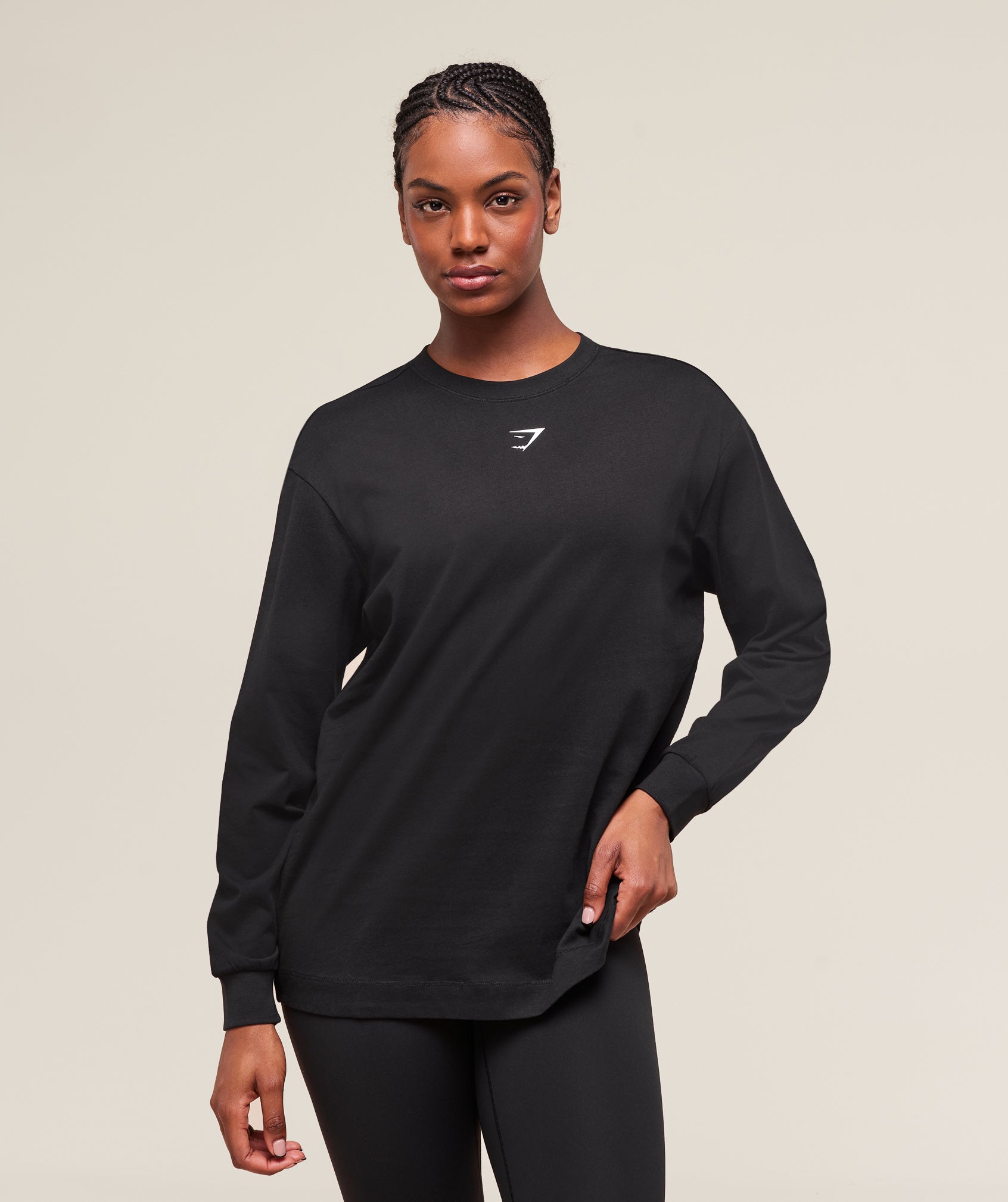 Alternative view of Trace Graphic Long Sleeve Top Oversized Fit